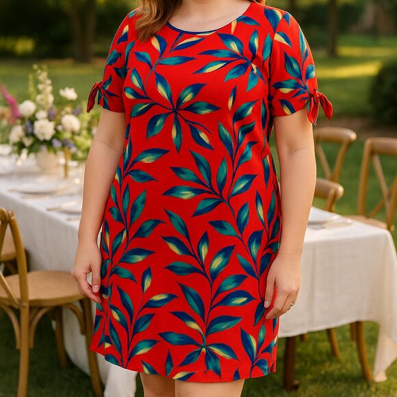 VINCE CAMUTO TROPICAL FLORAL DRESS SIZE 14 - Picture 1 of 6